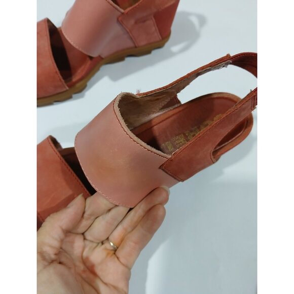 Sorel Joanie II Wedge Sandals Size 8 Pink Casual Leather Beach NL3556-224 - Picture 7 of 13